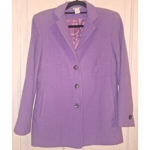 Vintage 70's Women's JRT Size 6 Wool Blend Purple Blazer Jacket Classic Timeless